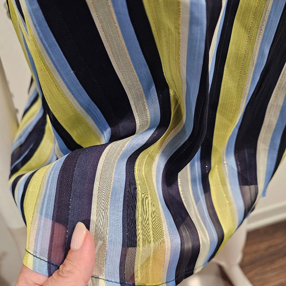 NWOT 4SI3NNA Top Size S Blue Striped - Picture 7 of 10
